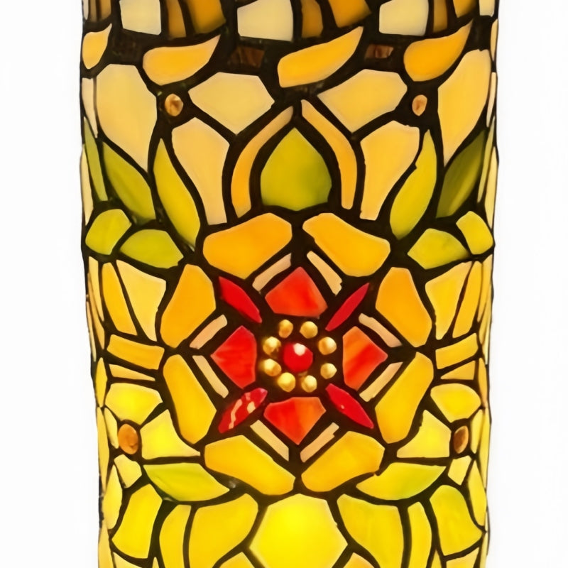 TF Angelique Art Nouveau Stained Glass Table Lamp - Handcrafted Floral Design for Living Room