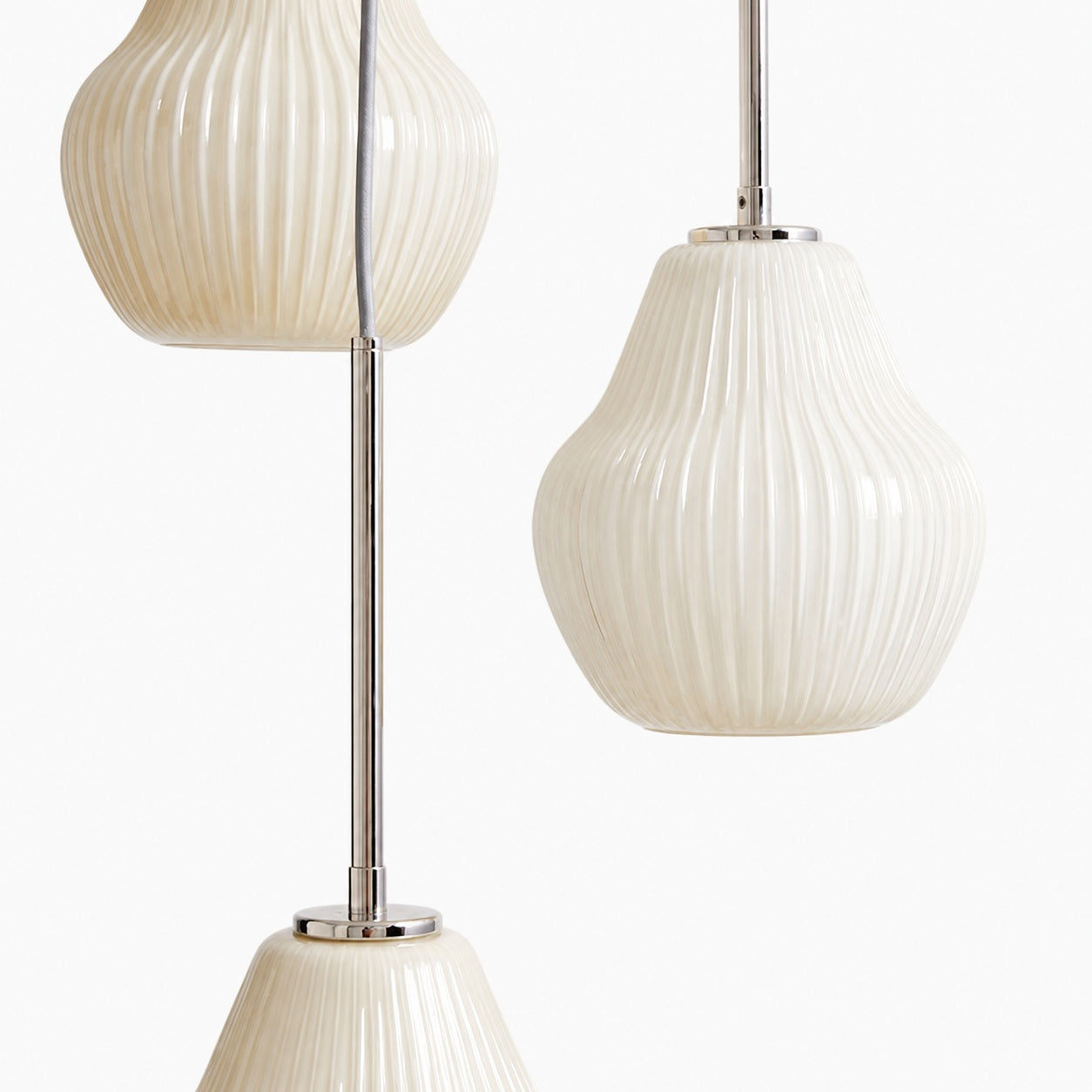 Rivrona Ribbed Glass 3-Light Chandelier - Sculptural Modern Lighting for Home
