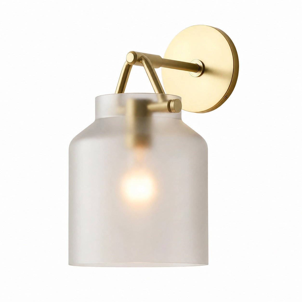 Hanton Modern Minimalist Brass and Glass Sconce – Damp Rated for Bathrooms