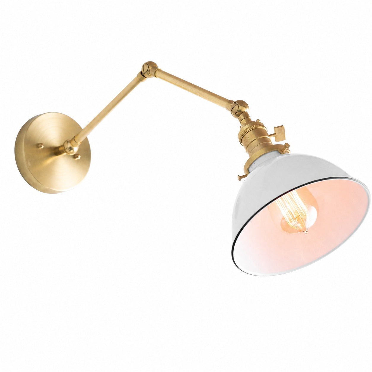 Conique Metal Vintage Industrial Swing Arm Wall Lamp - Adjustable Dome Shade for Study