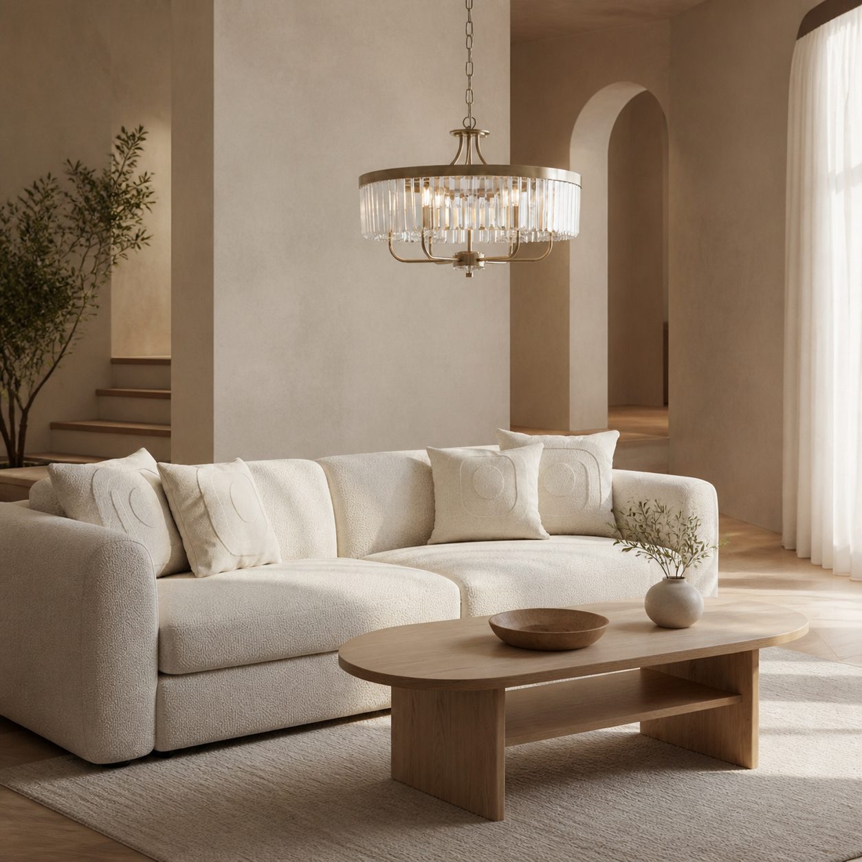 Beveline 6 Light Round Pendant - Cut Glass Shades Elegant Metal Frame for Dining Kitchen Island