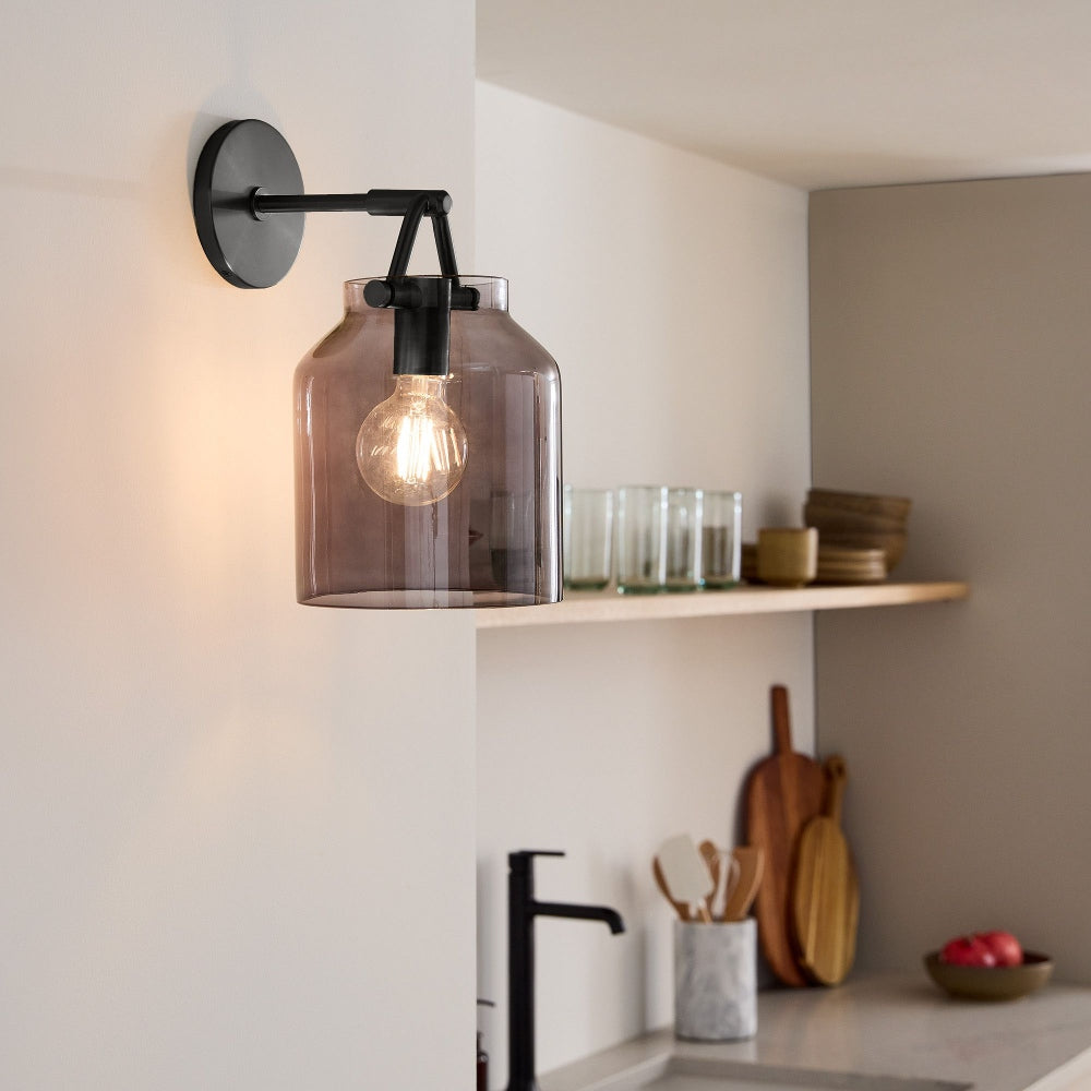 Modern Bell Jar Glass Sconce - Nordic Matte Metal Wall Light Outdoor