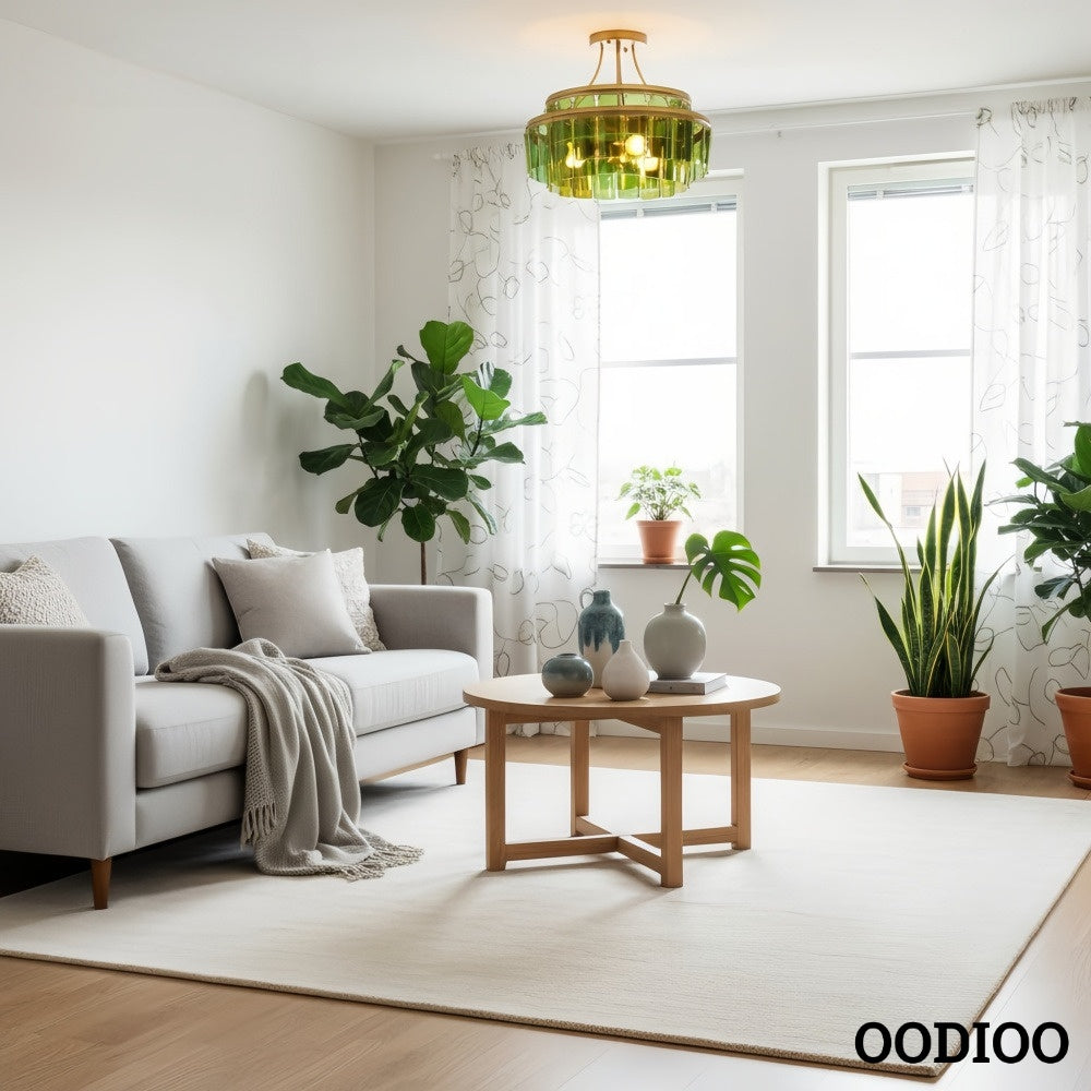 Verdura Cascading Glass Ceiling Light – Modern Semi-Flush Mount for Dining Rooms