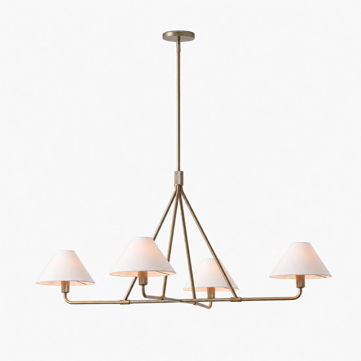 Diora Pendant Light -  Modern Metal Fixture with Linen Shades
