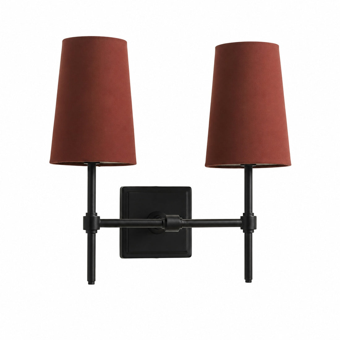 Derlina White Linen Shades Wall Lamp – Retro Metal Multi-Head Lighting Fixture