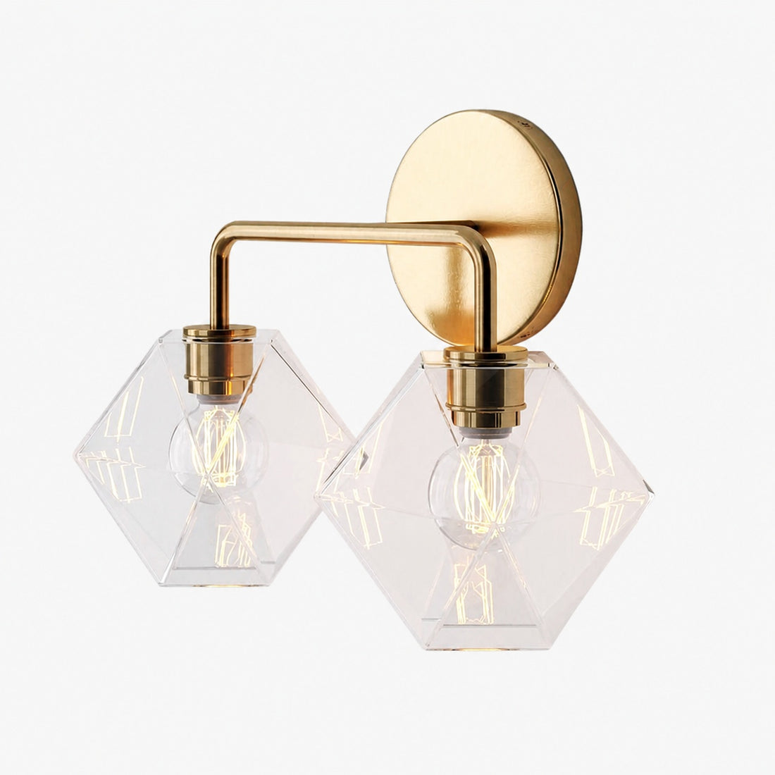 Talvior Geometric Modern Bathroom Sconce - Faceted Shade Light in Luxe Finishes