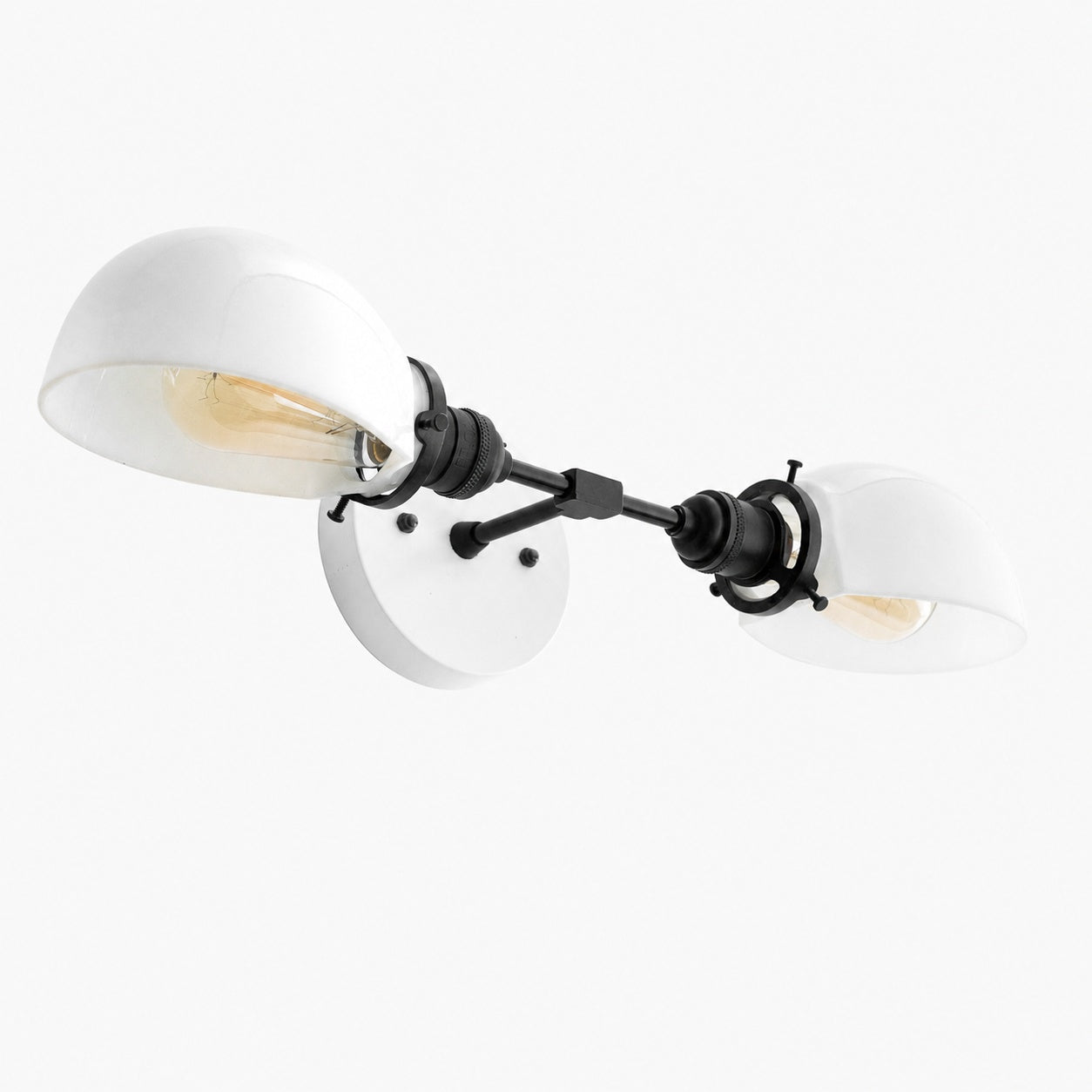 Ornato Luxe Mid-Century Vanity Light - Brass Bathroom Fixture with Opal Glass