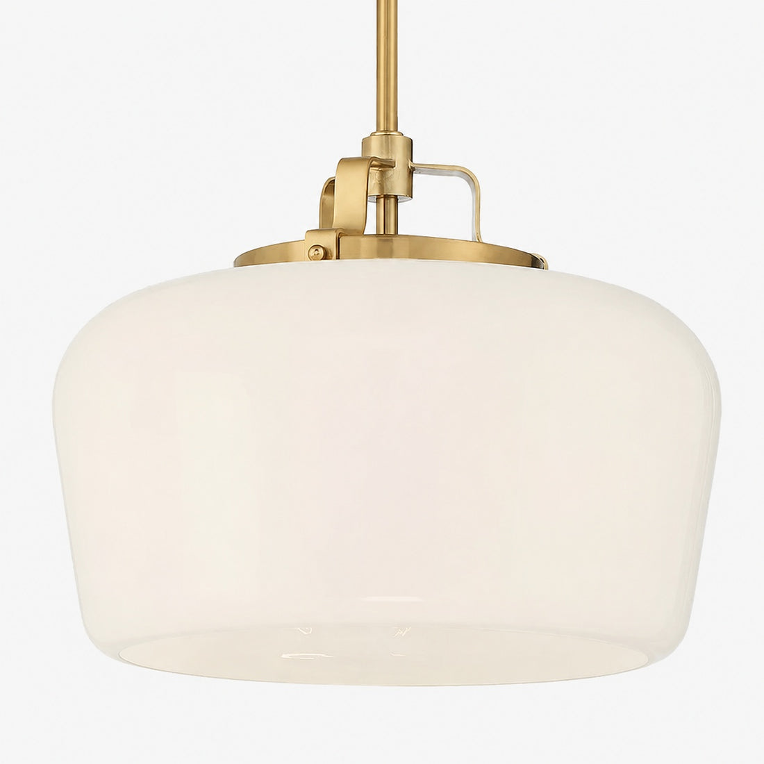 Lirra Opal Glass Pendant Light - Modern Adjustable Metal Drop for Kitchen and Dining