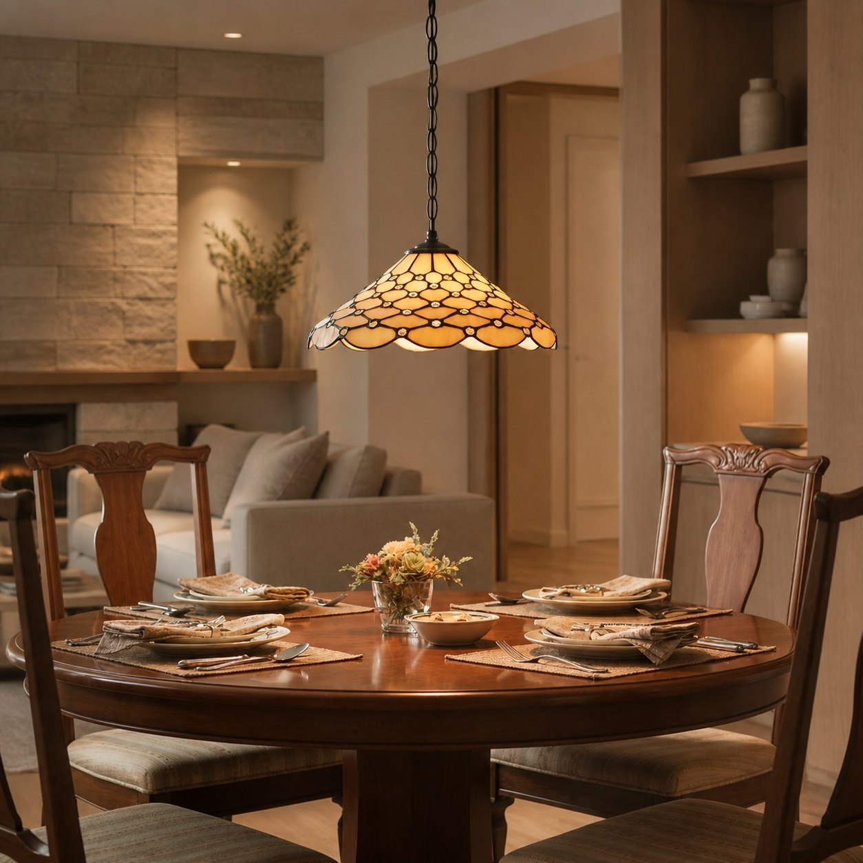 TF Pearl Pendant Light – With A Glass Shade and Adjustable Length for Dining and Kitchens