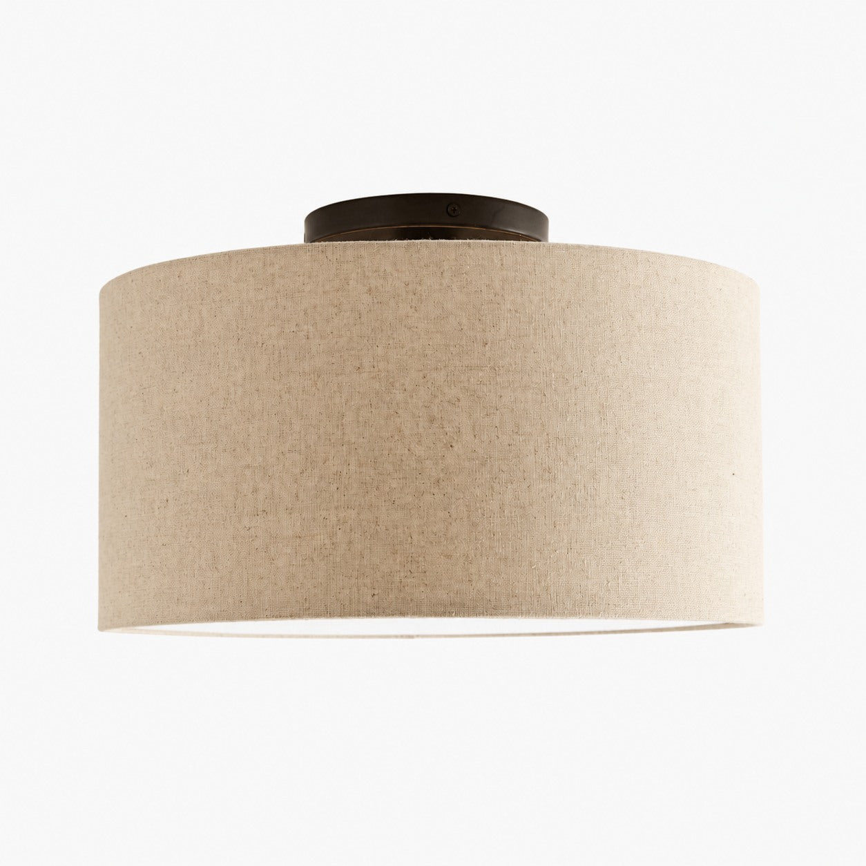 Jelvane Drum Flush Mount with Fabric Shade