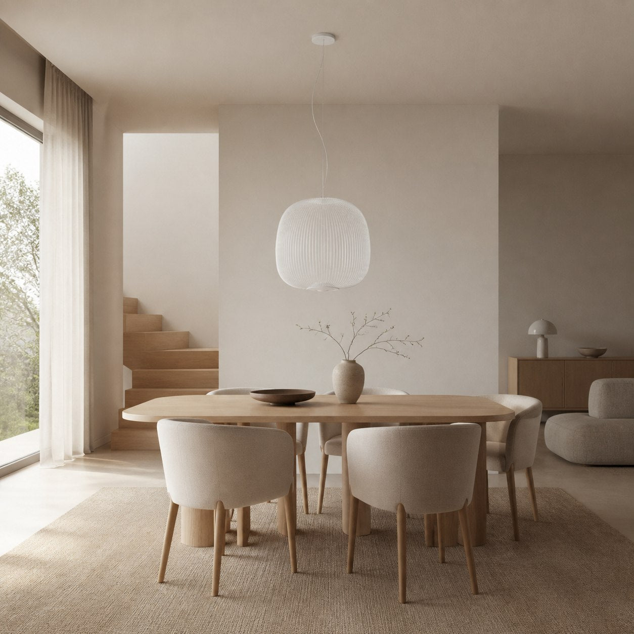 Radiloop Minimalist Suspension Lamp - Metal Lantern-Inspired Design for Dining Room N48