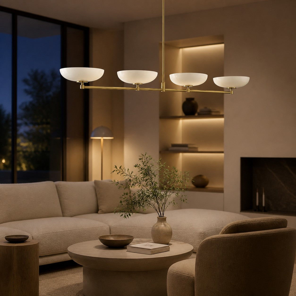 Vega Glass Mid-Century Modern Globe Chandelier with Glass Shades for Dining Room and Kitchen Island