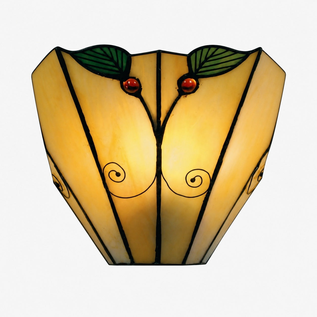 TiffStar Art Nouveau Leaf Motif Tiffany Wall Sconce - Vintage Inspired Accent Lighting for Hallway and Living Room