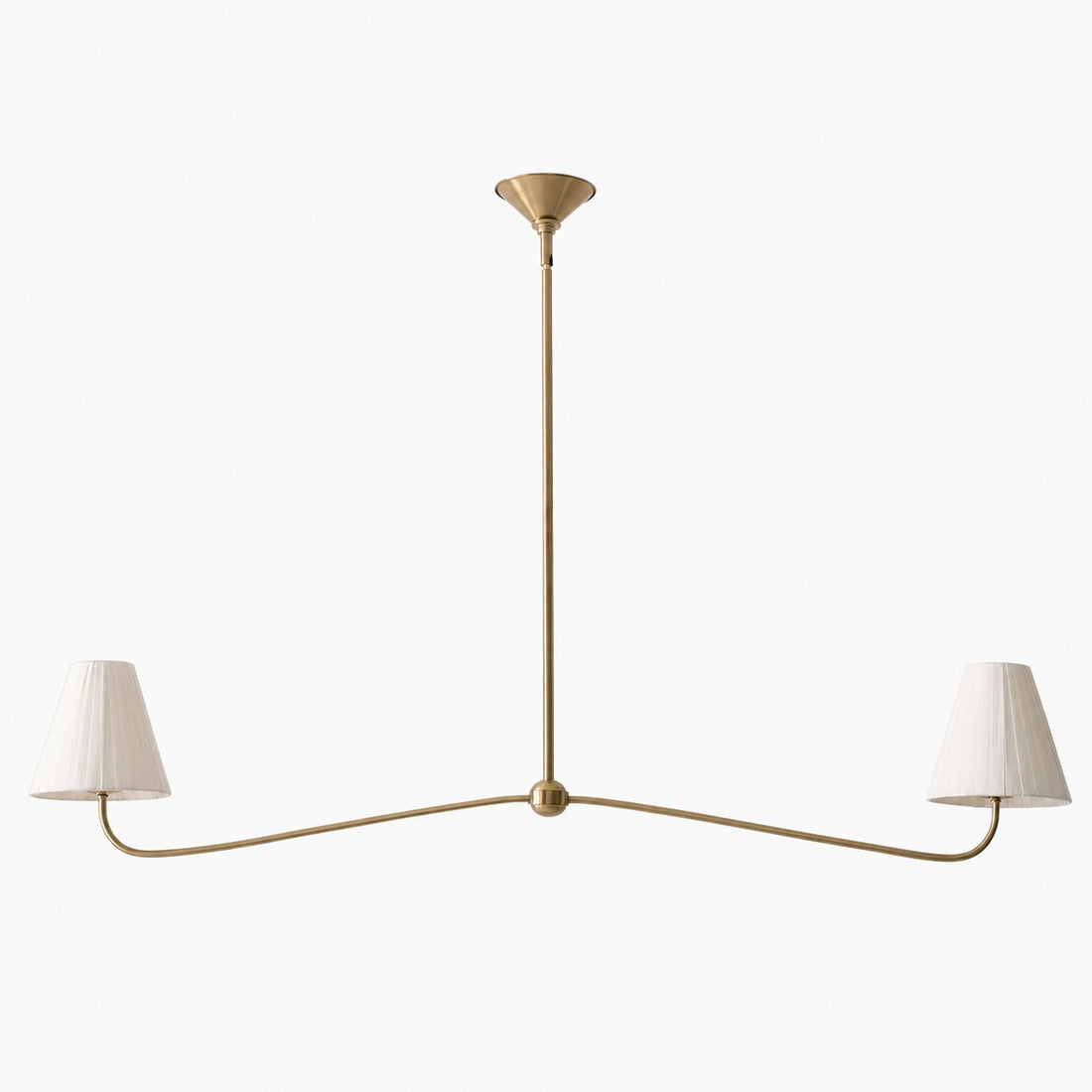 Fibura Metal Modern Linen Shade Linear Chandelier - Clean Lines