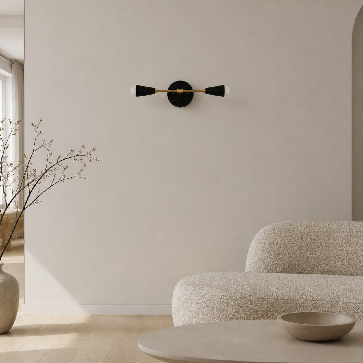 Mobilux Line Minimalist Vanity Light Fixture - Mid Century Bathroom Sconce