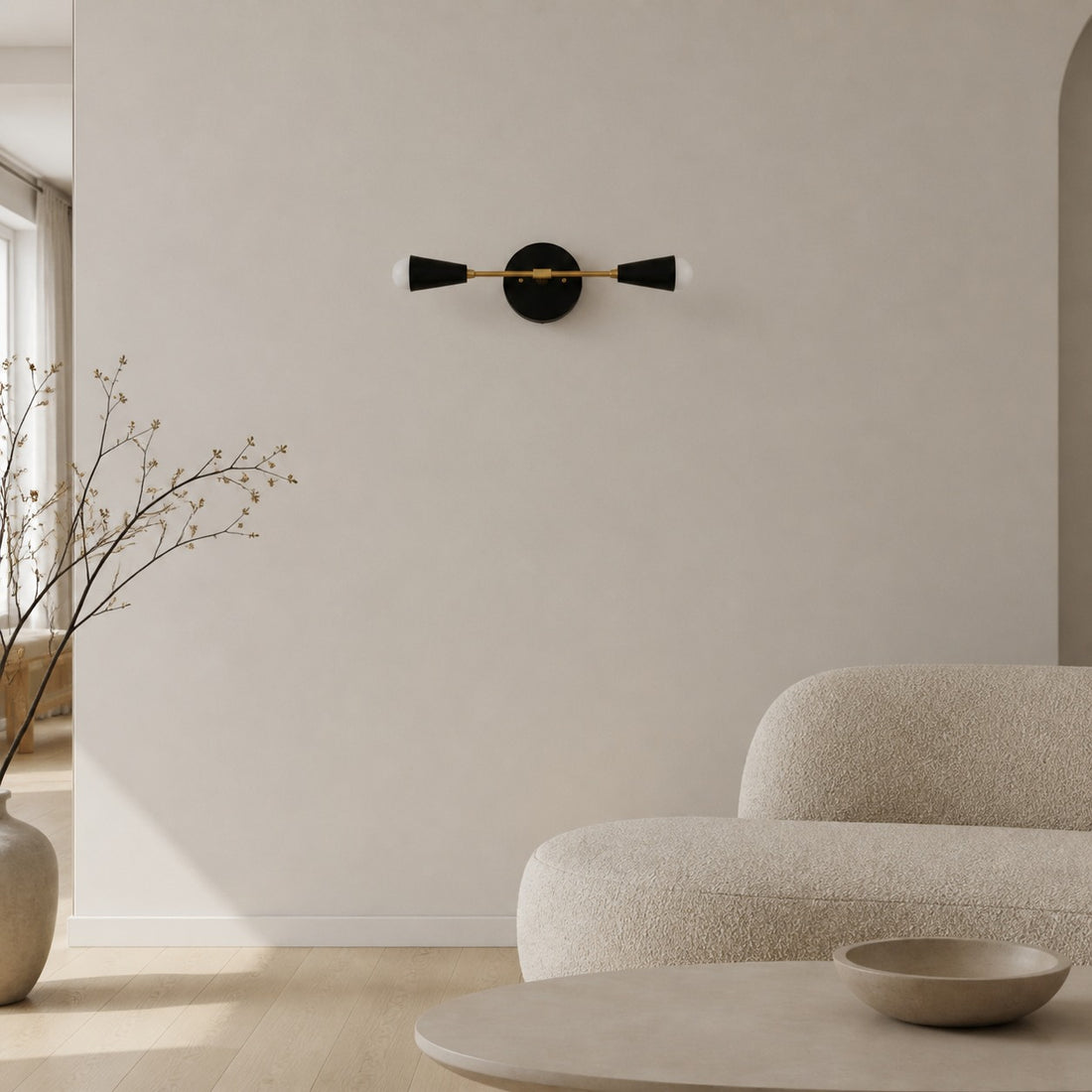 Mobilux Line Minimalist Vanity Light Fixture - Mid Century Bathroom Sconce