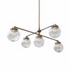 Glorica Glass Frosted Glass Globe Chandelier - Brass Modern Lighting for Living Room