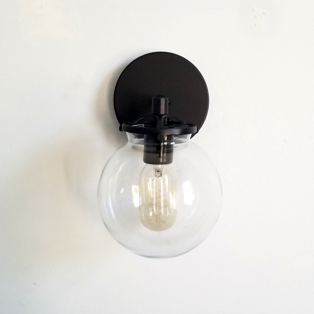 Minimalist Oversized Glass Wall Light - White Globe Sconce For Home