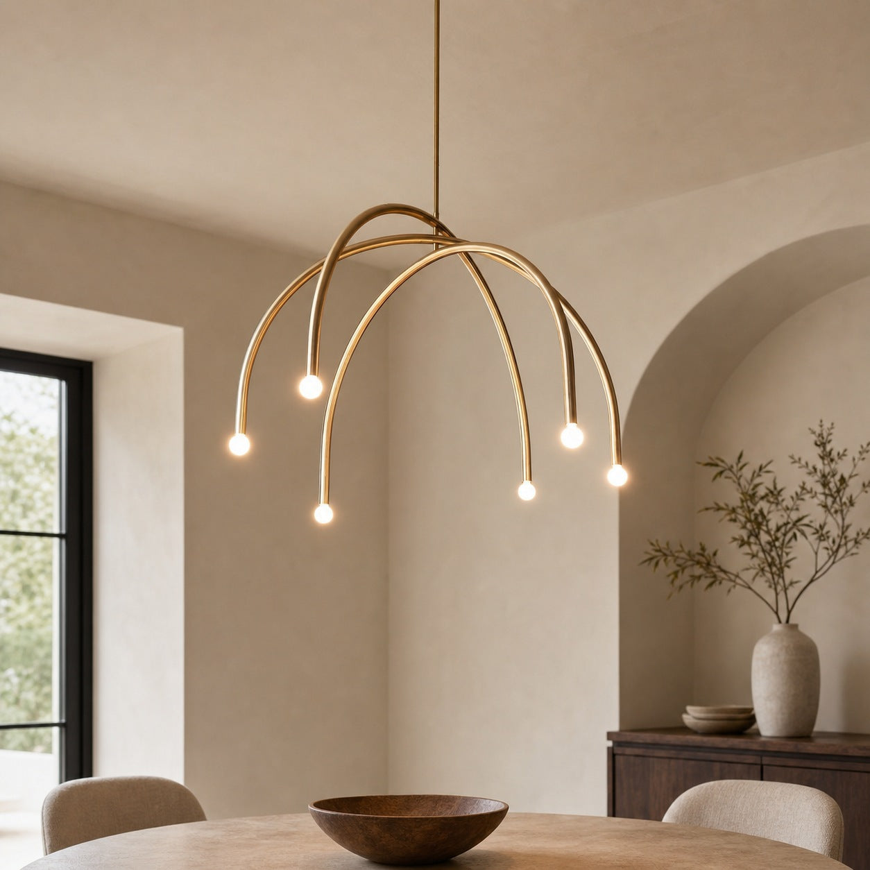 Borvia Arc Chandelier - Simple Modern Rotatable Lamp Arm