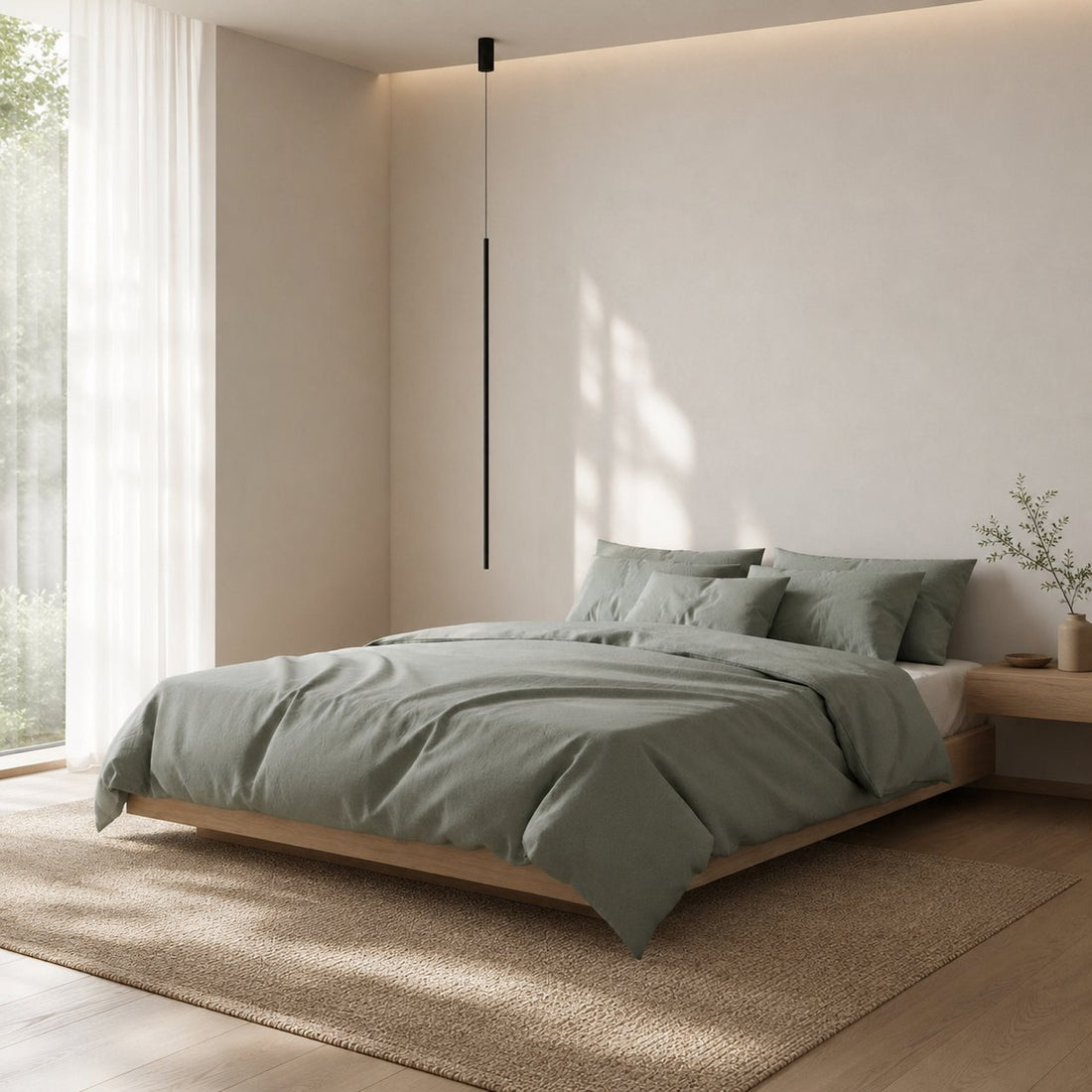 Vectra Slim Industrial Pendant Light - Contemporary Ceiling Fixture for Living Room and Bedroom
