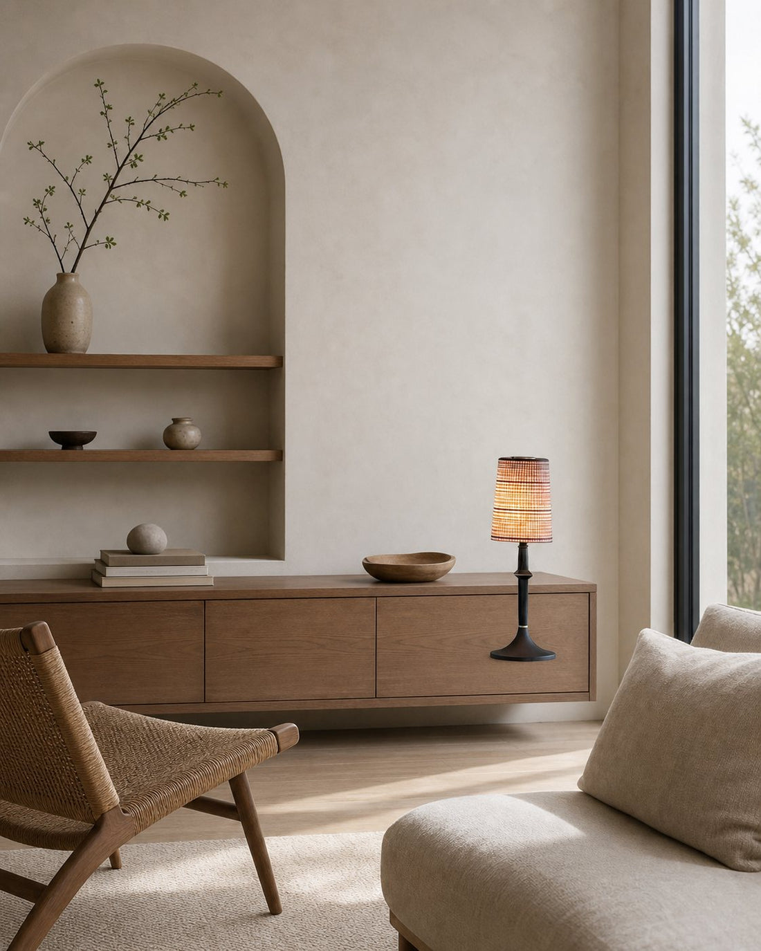 Devon Black Table Lamp (Built-in Battery)