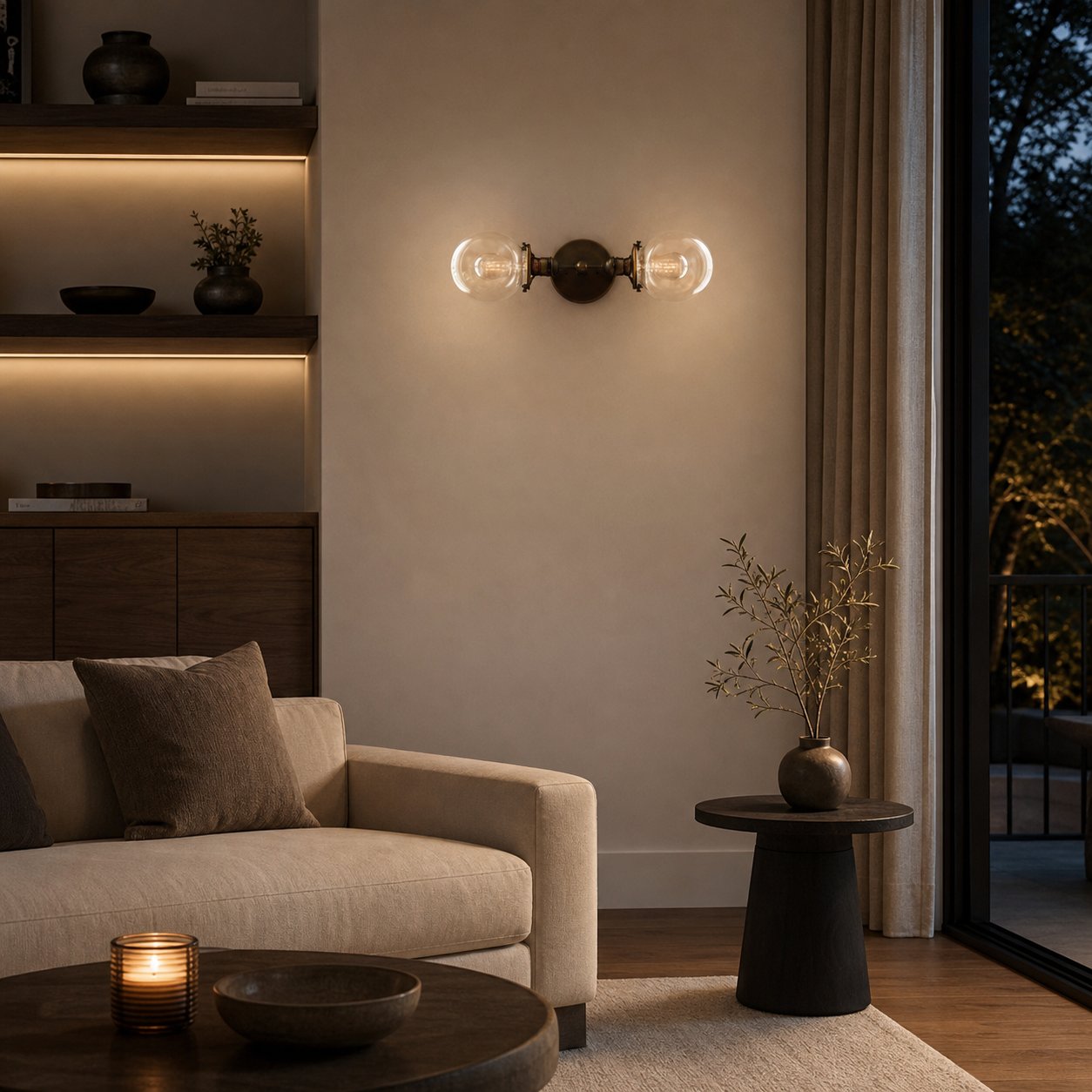 Lumio Globe Industrial Vanity Lighting- Modern Double Globe Wall Light