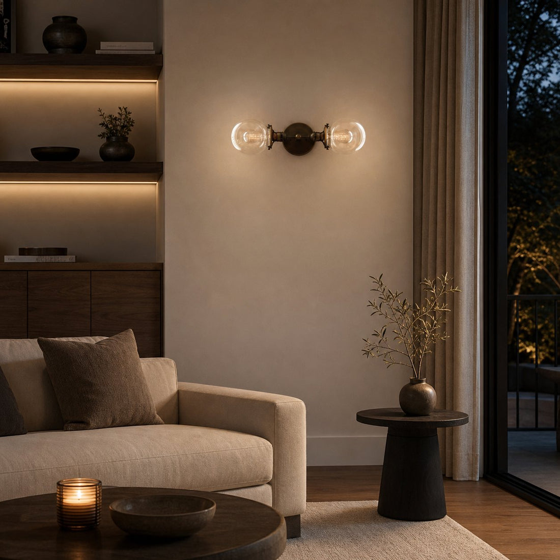 Lumio Globe Industrial Vanity Lighting- Modern Double Globe Wall Light