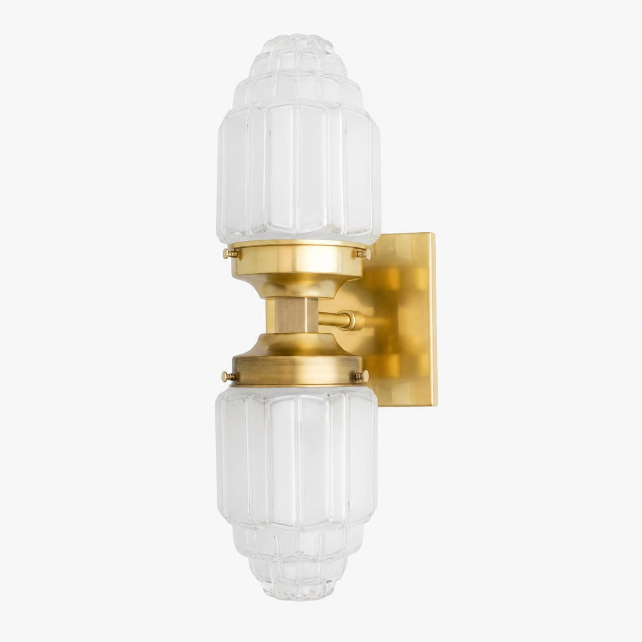 Tierlux Glass Art Deco Wall Sconce - Glass Frosted Globes with Skyscraper Globe