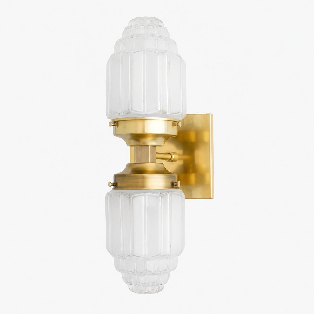 Tierlux Glass Art Deco Wall Sconce - Glass Frosted Globes with Skyscraper Globe