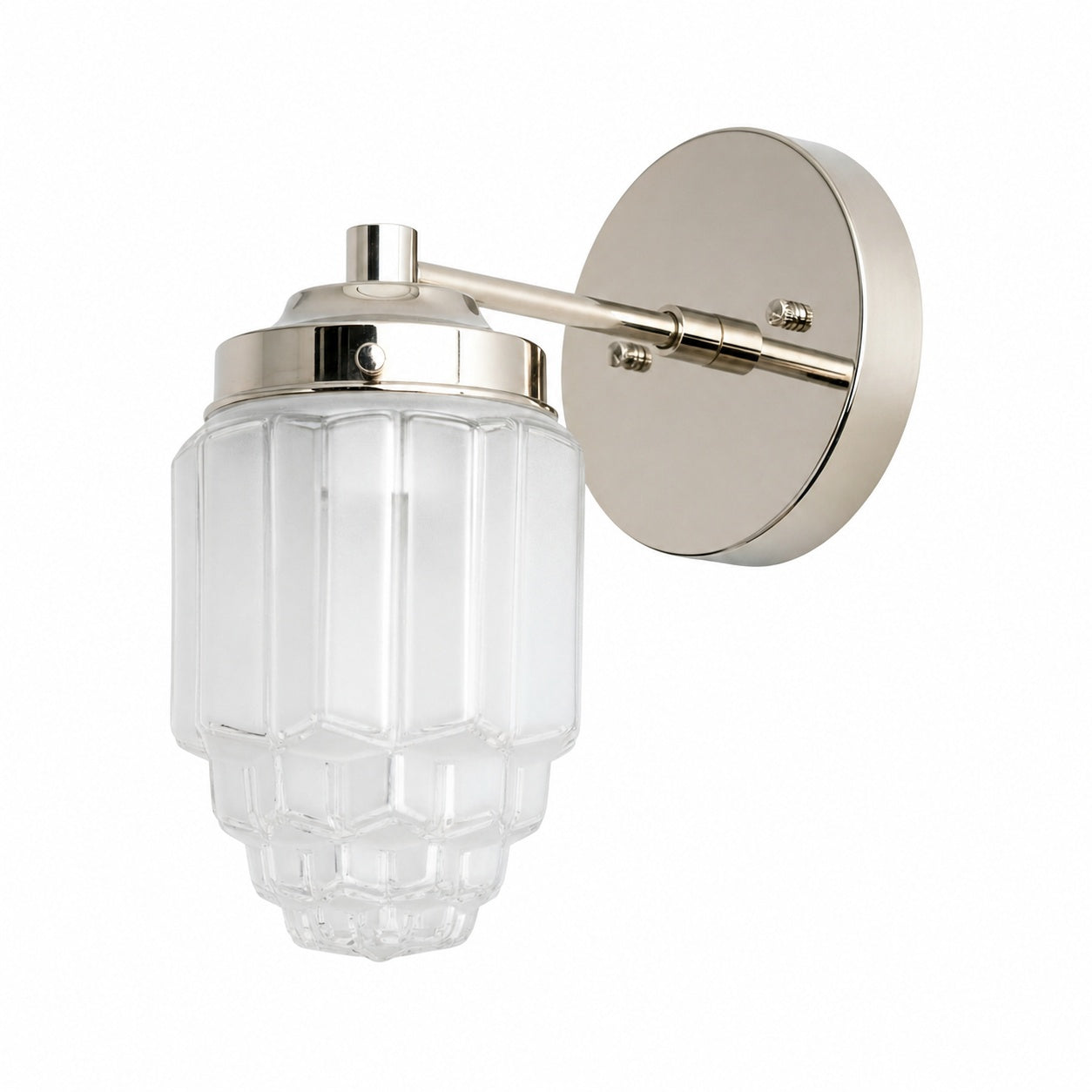 Tierlux Glass Vanity Light - Art Deco Bathroom Fixture with Skyscraper Shades
