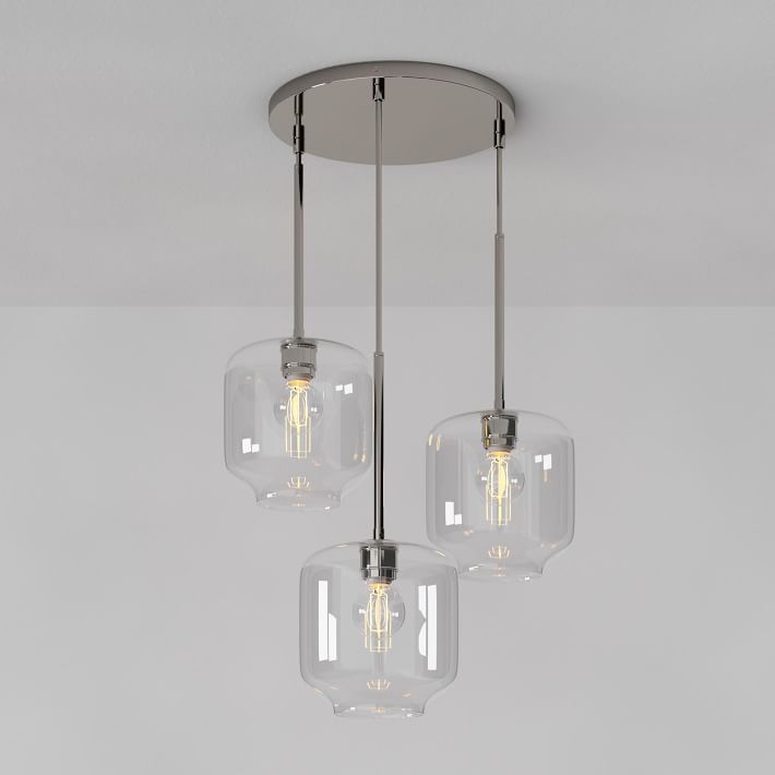 Lumivelle Pebble Glass Chandelier - 3-Light Modern Pendant Style