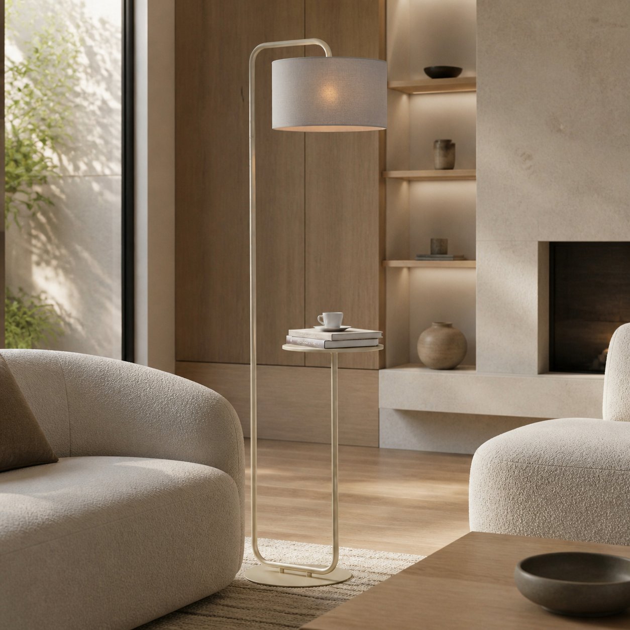 Lirra Multi-Functional Floor Lamp with Table-Top Design – Stylish Standing Lamp for Living Areas