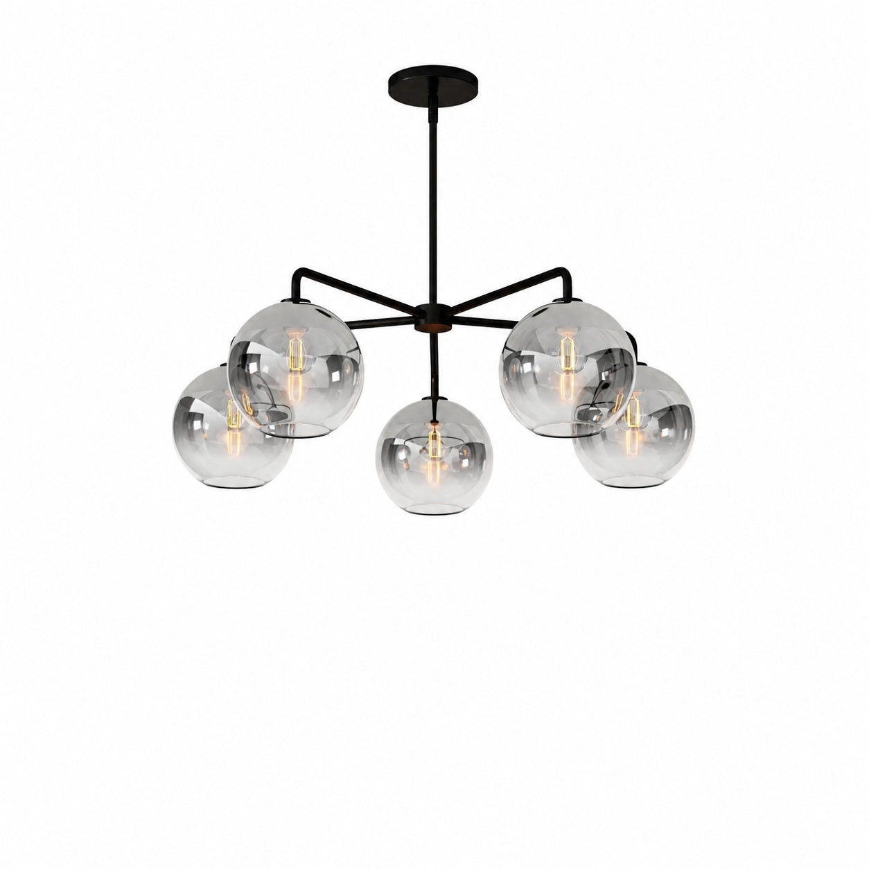 Selvion Elegant 5-Light Globe Chandelier – Modern Glass Pendant Lighting Fixture