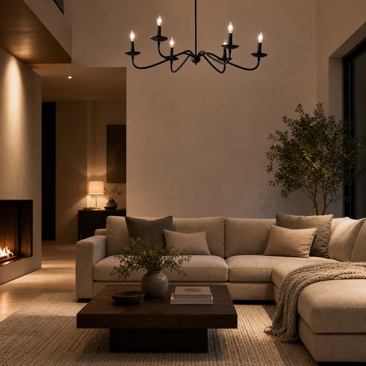Rowan Timeless Iron Candle Design Chandelier - Industrial Interior Lighting For Bedroom