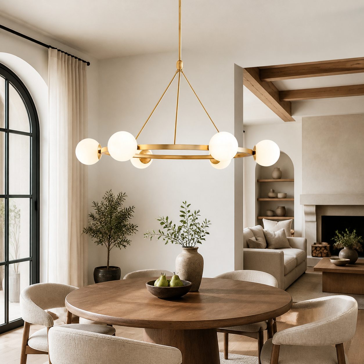 Brelia Round Light Chandelier - Modern Globe Chandelier in Stylish Design