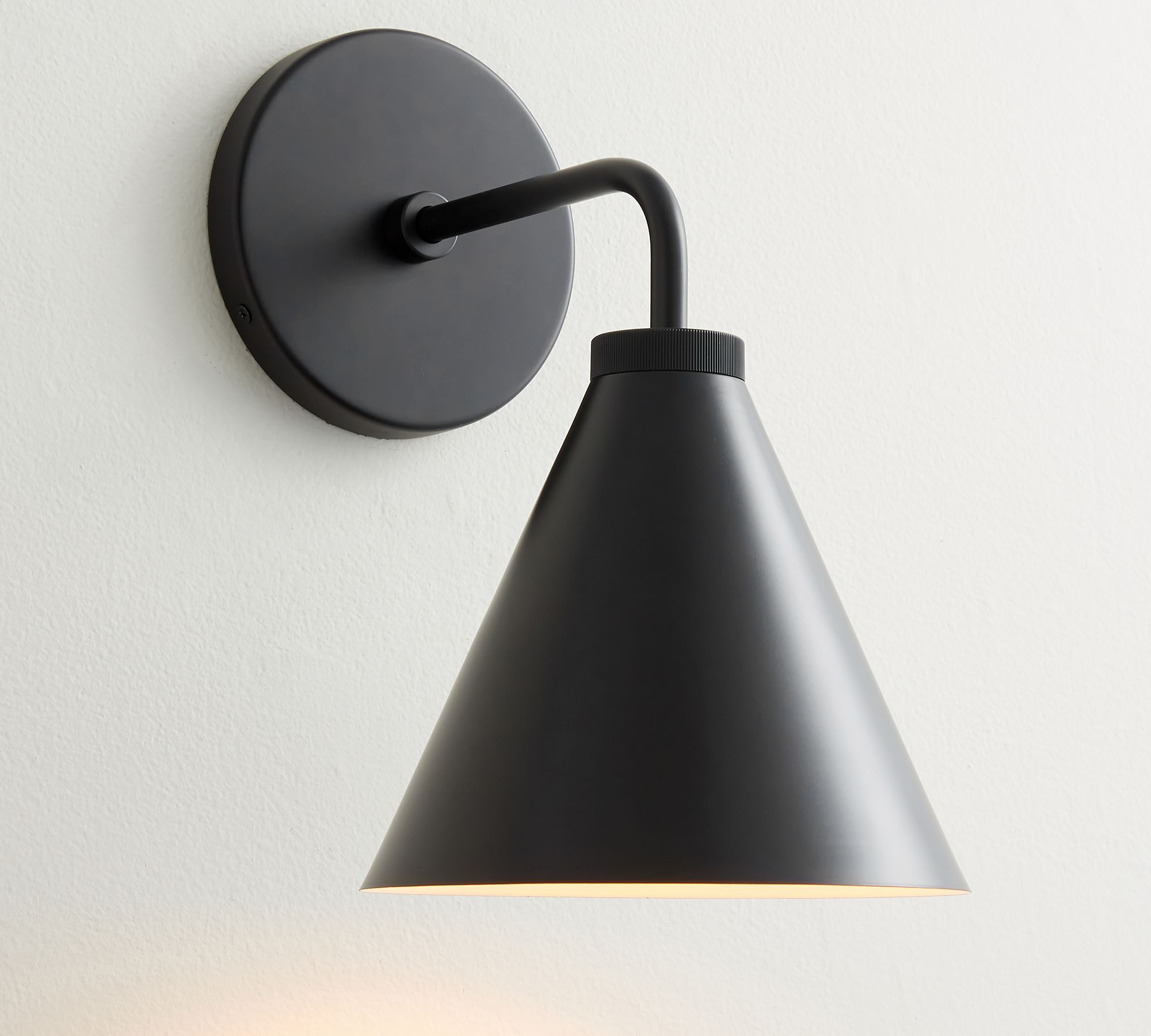Korvi Iron Tapered Sconce Light - Wall Fixture in Black or Brass
