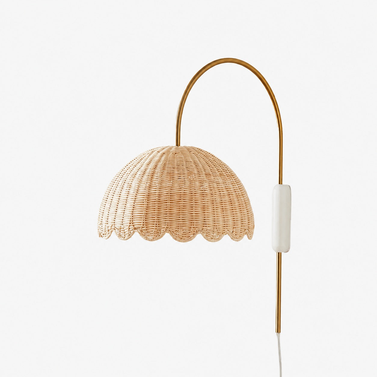 Olvara Scalloped Rattan Bubble Sconce - Whimsical Wall Lamp for Nurseries