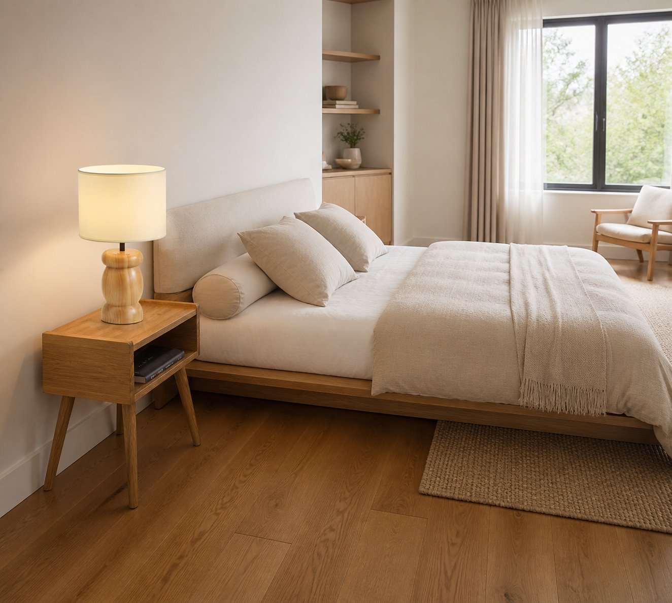 Pebble Wood Table Lamp