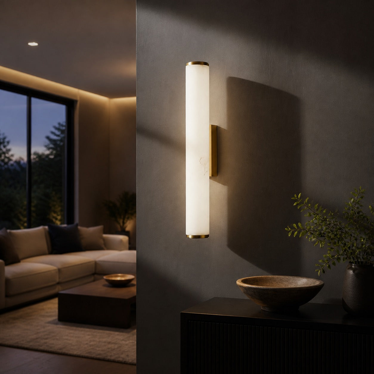 Solaryx Modern Alabaster Wall Lamp - Lighting for Bedroom Living Room