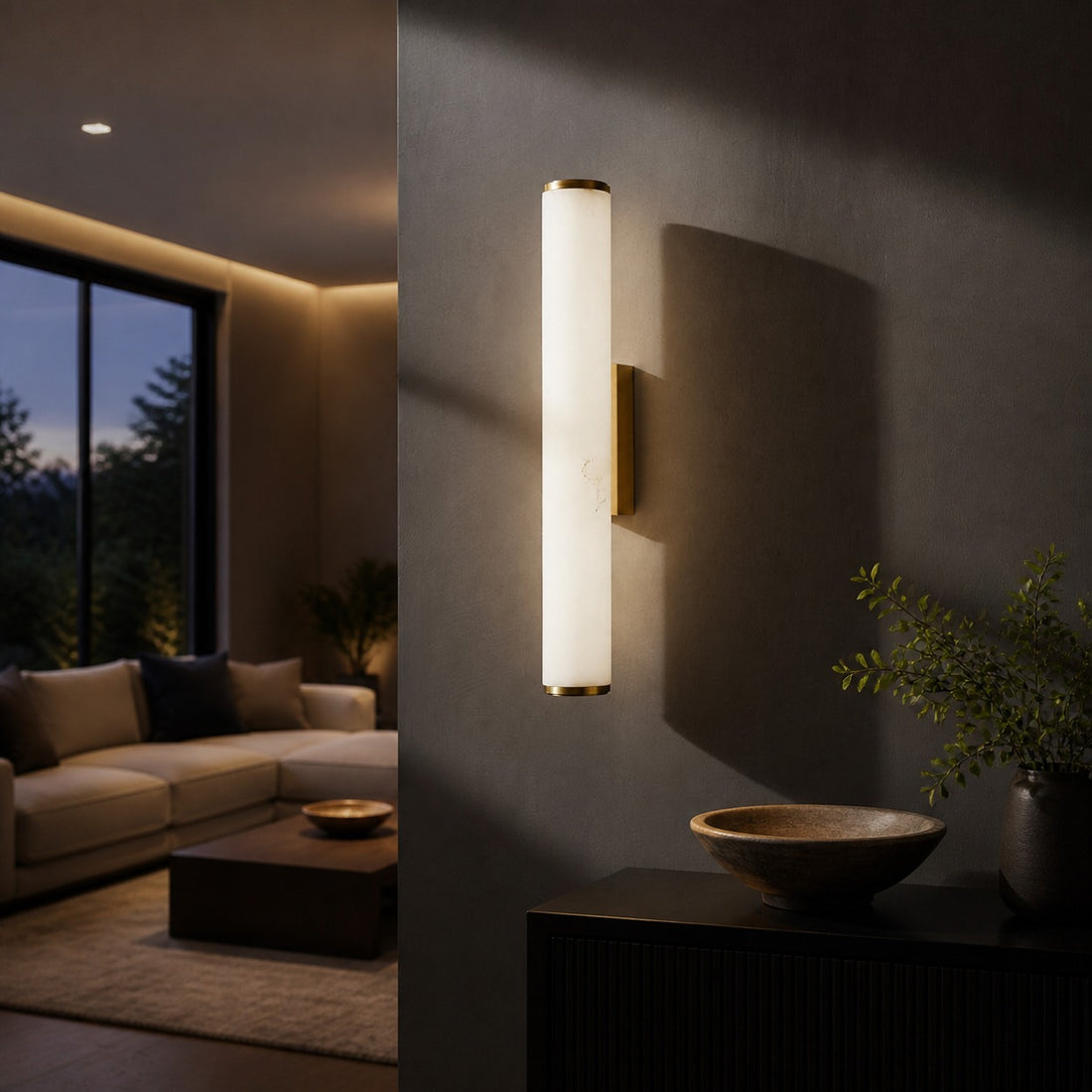 Solaryx Modern Alabaster Wall Lamp - Lighting for Bedroom Living Room