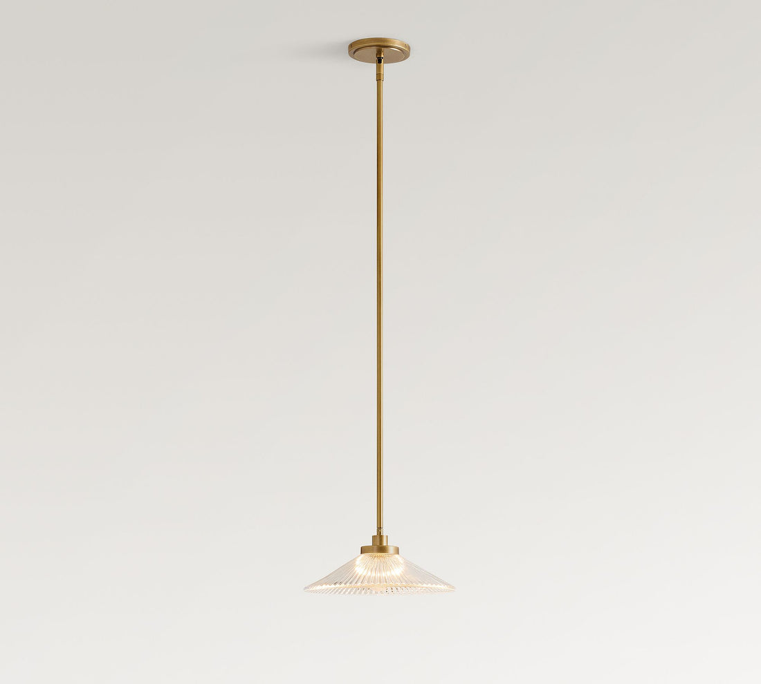 Bravira Ribbed Glass Pendant Light - Elegant Kitchen Island Lamp