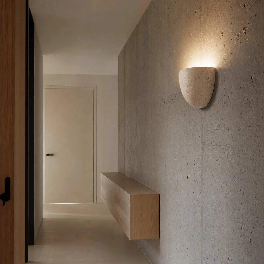 Off white wall sconce scene and detail image