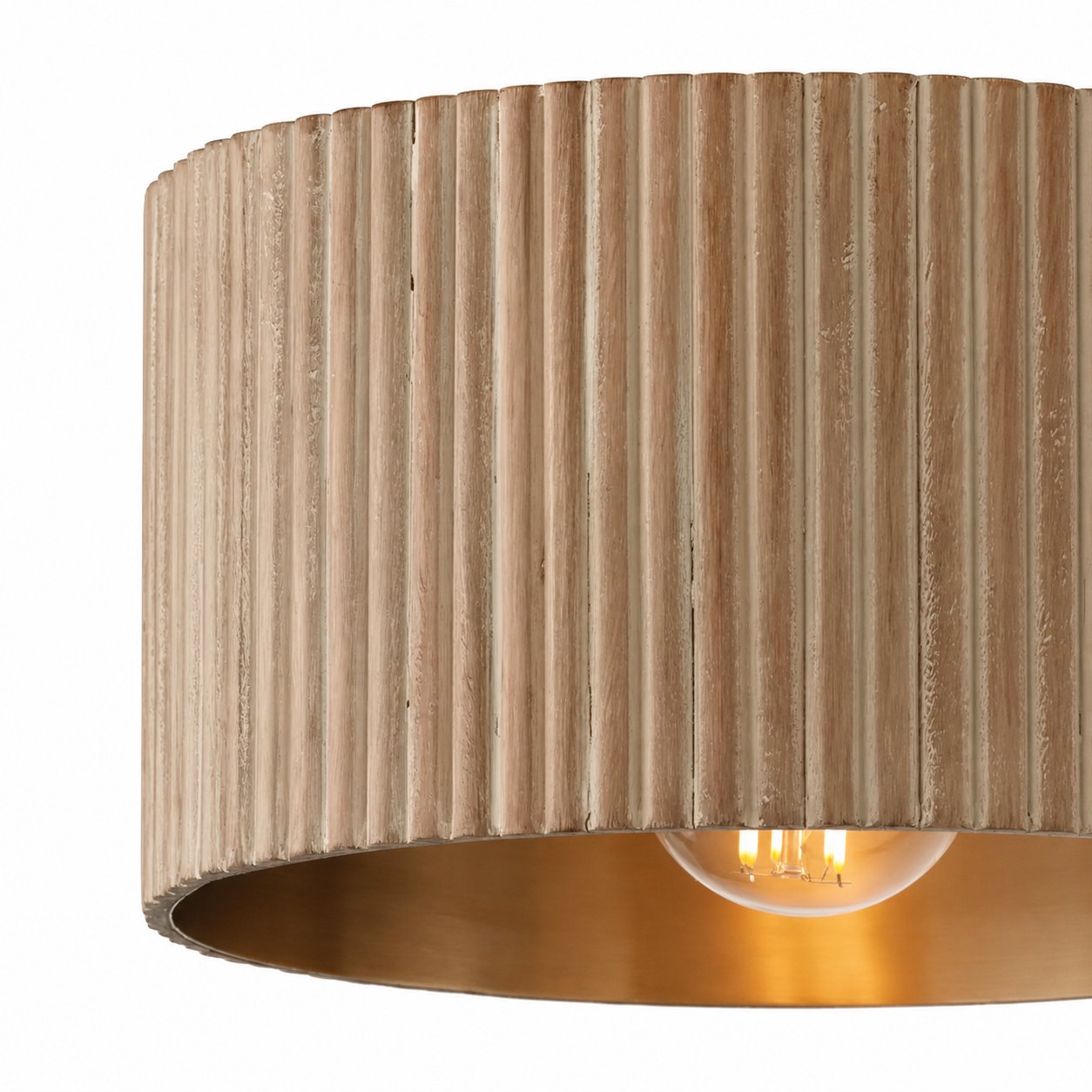 Flutera Fluted Drum Ceiling Light – Farmhouse Textured Flush Mount  Lighting for Living and Bedroom