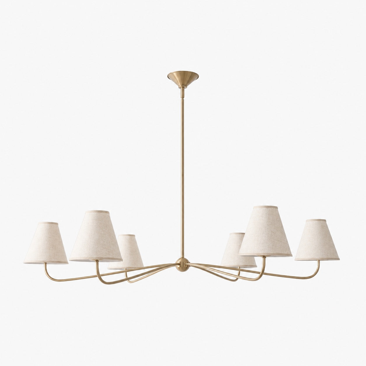 Fibura Metal Modern Linen Shade Linear Chandelier - Clean Lines