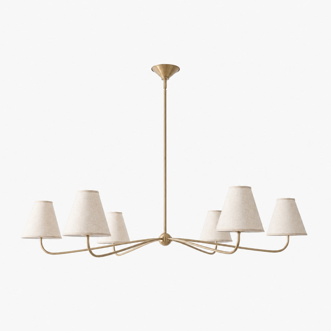 Fibura Metal Modern Linen Shade Linear Chandelier - Clean Lines