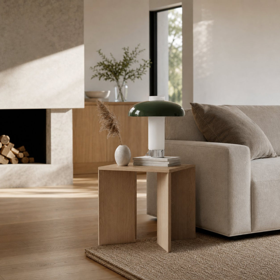 Nera Curved Accent Lamp - Organic Modern Design with Soft Glow for Nightstand or Console Table