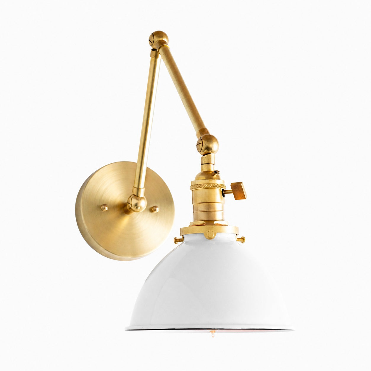 Conique Metal Vintage Industrial Swing Arm Wall Lamp - Adjustable Dome Shade for Study