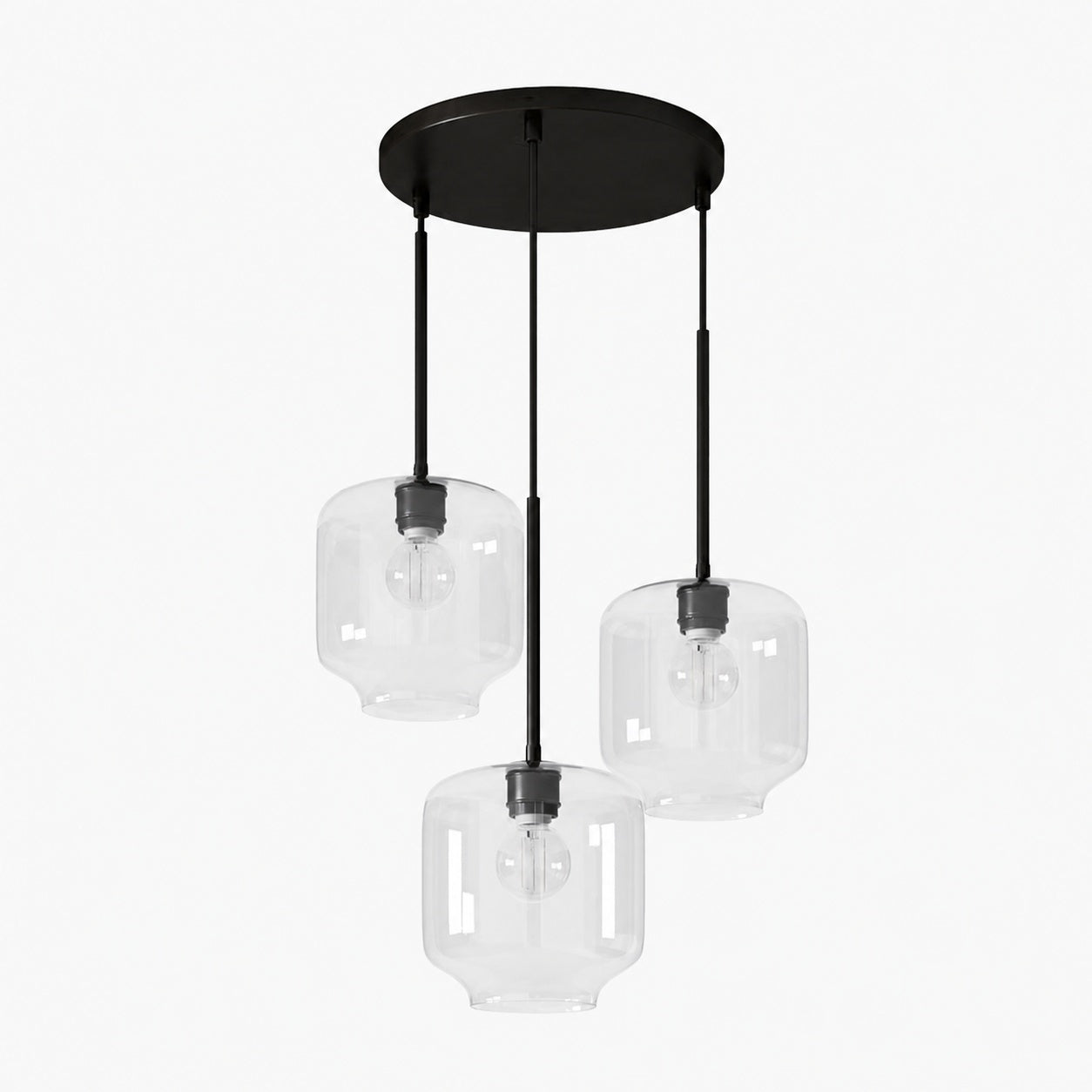 Lumivelle Pebble Glass Chandelier - 3-Light Modern Pendant Style