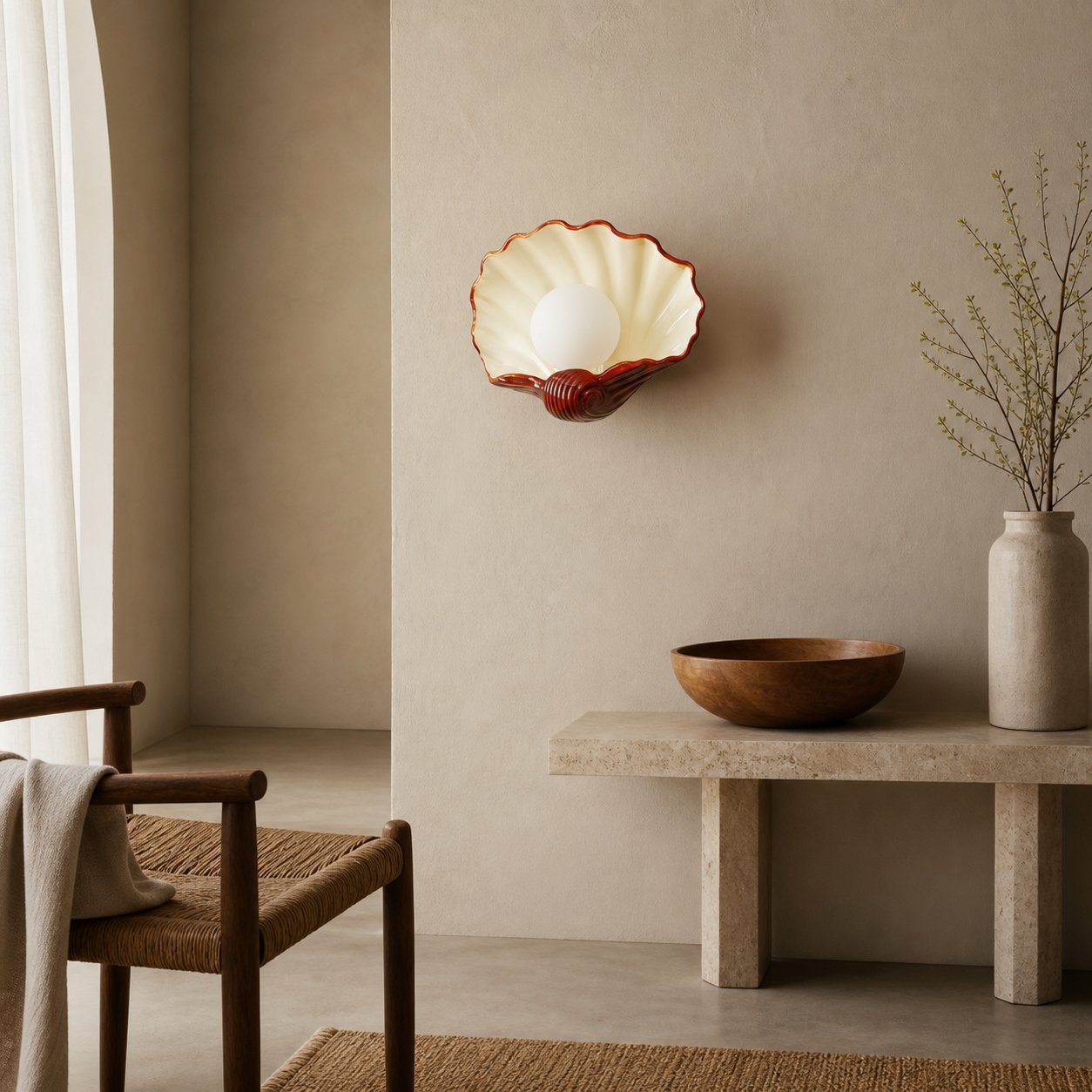 Nautris Vintage Art Deco Wall Lamp - Resin Body Design for Vanity or Living Room