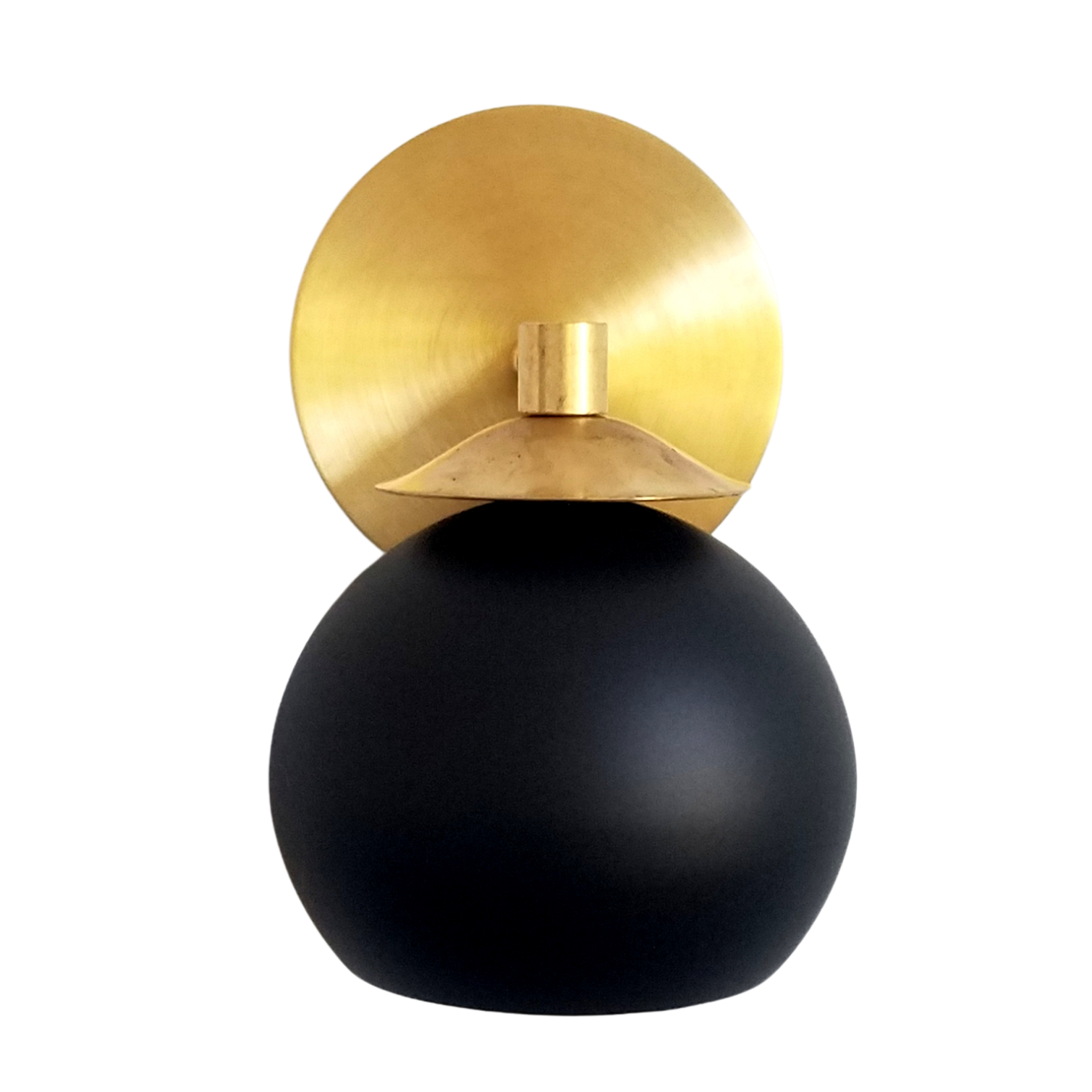 Mid-Century Wall Sconce - Brass Accents with Metal Shade Options